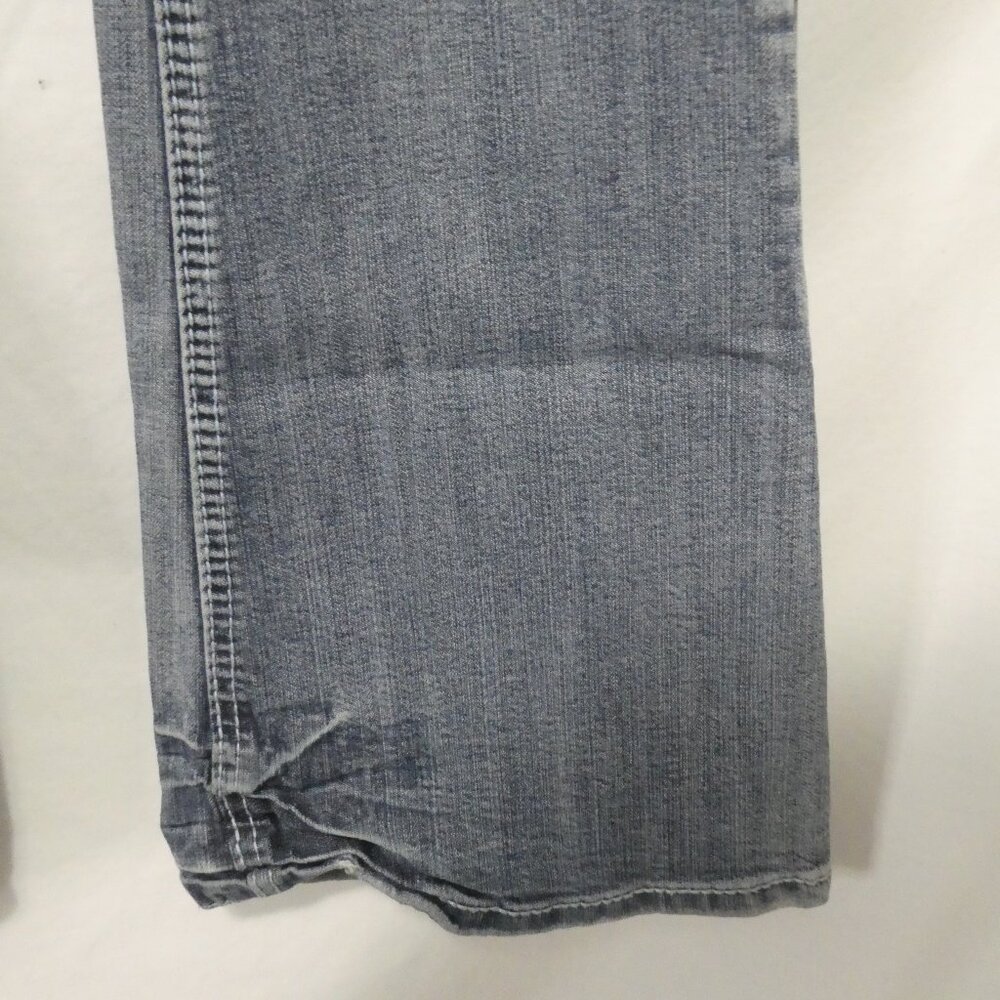 AMETHYST | 14 inch waist measured | Distressed Faded Blue Flare Jeans - Picture 9 of 16